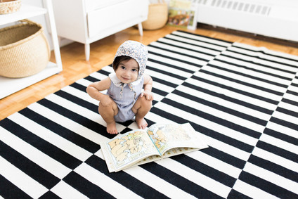 Modern wood and white nursery