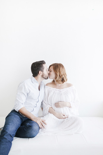 White studio maternity photos