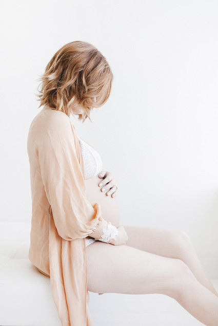 White studio maternity photos