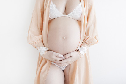 White studio maternity photos