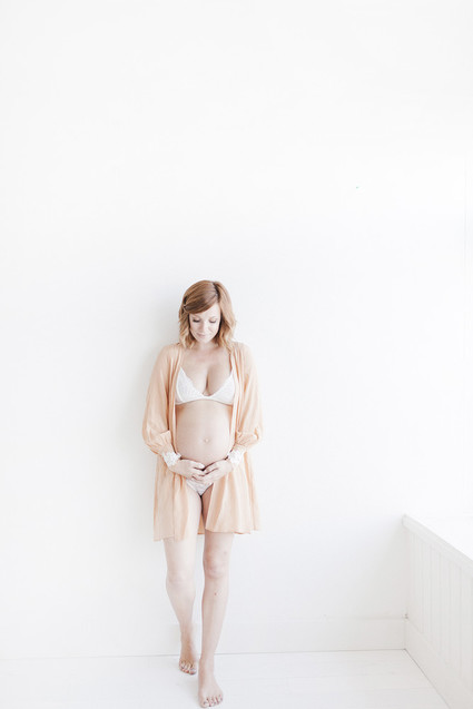 White studio maternity photos