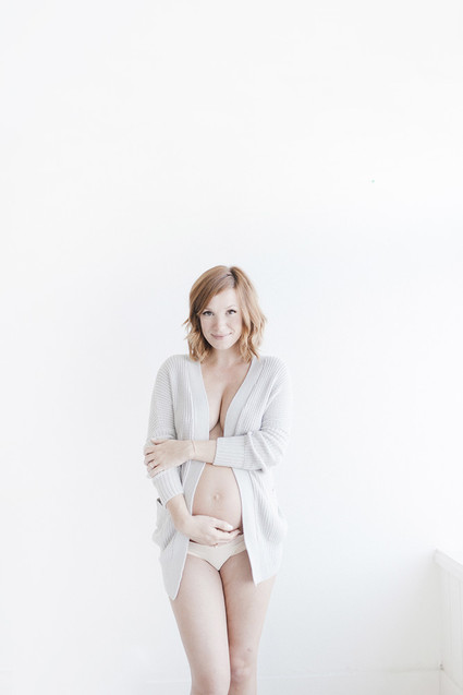 Natural studio maternity photos