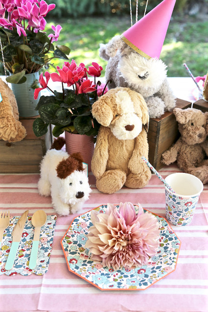 Puppies and posies purple birthday party Inspiration