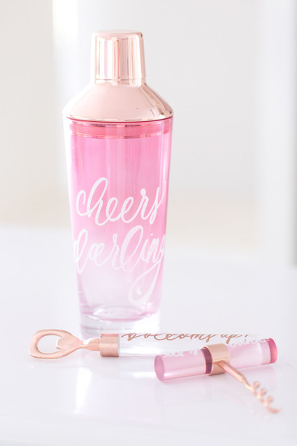 Rose gold cocktail shaker