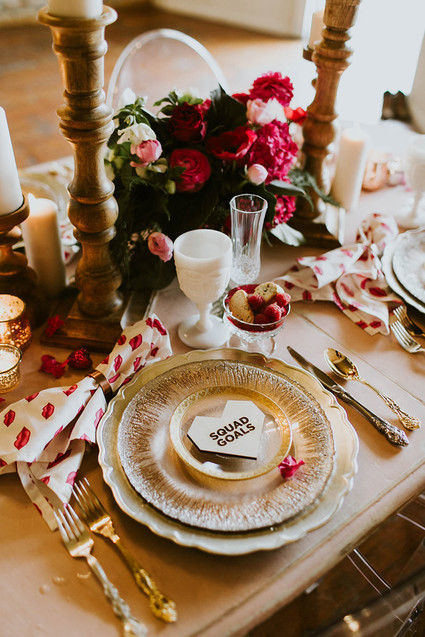 Galentine's Day place setting