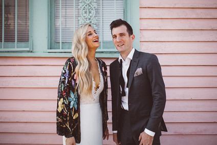 Colorful wedding portrait