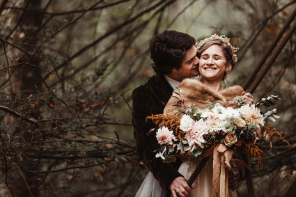 Woodland wedding portrait