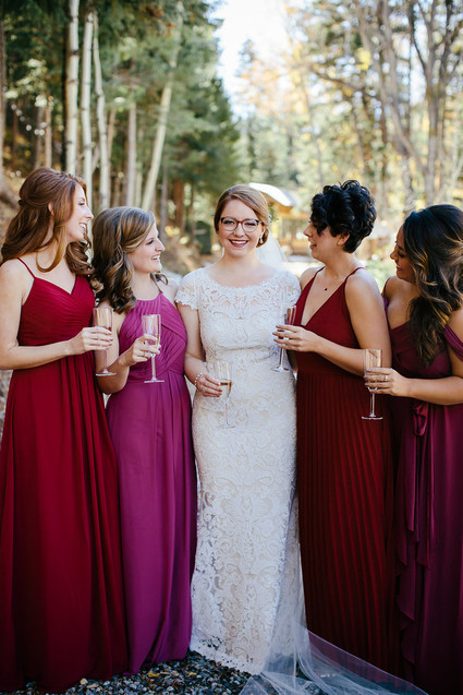 Red bridesmaids dress