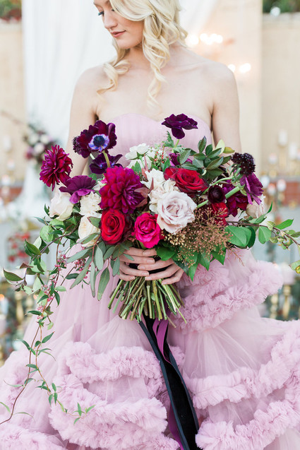 Red bridal bouquet