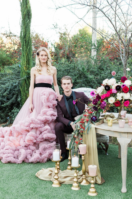 Pink + gold wedding