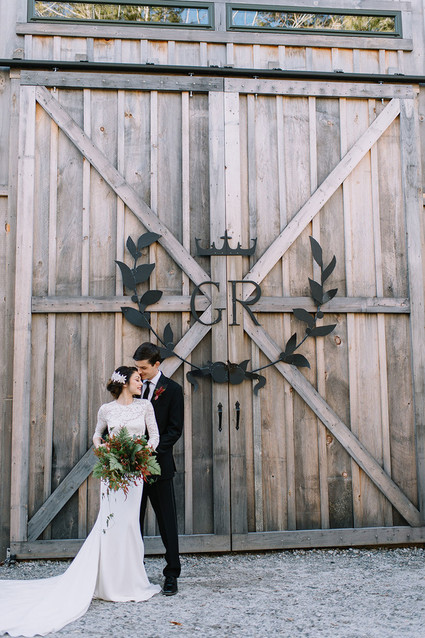 Modern barn winter wedding inspiration