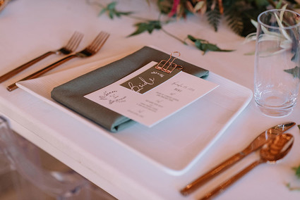 Modern wedding menu