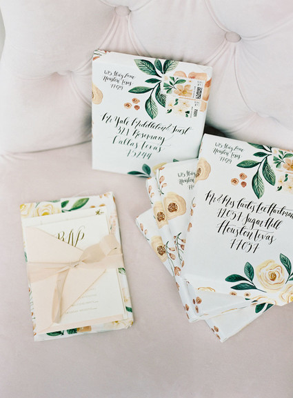Floral wedding invitations