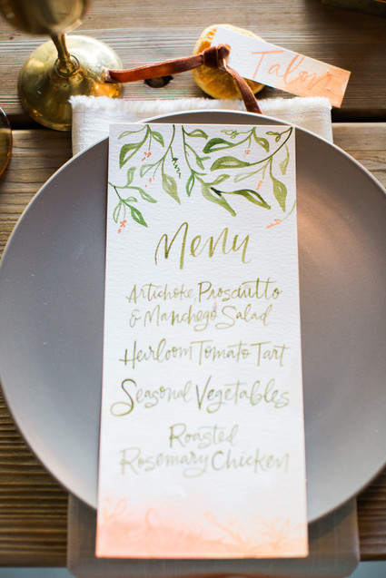 Dip dyed menu Inspiration