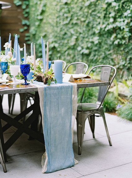 Blue and pink tablescape