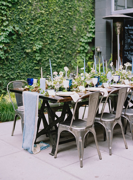 Blue spring tablescape