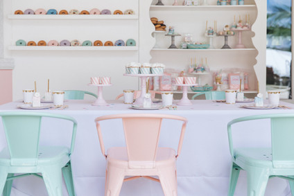 Pastel bakery 1st birthday party Inspiration
