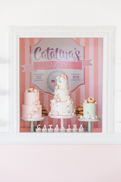 Pastel bakery 1st birthday party Inspiration