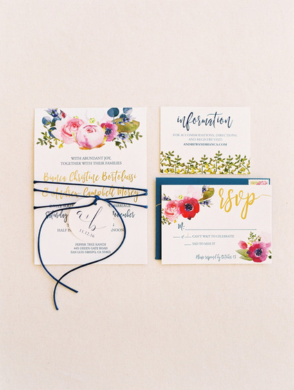 Floral wedding invitations