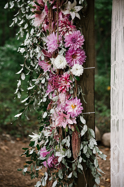 Pink wedding flowers