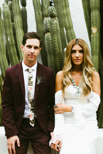 Boho bride and groom