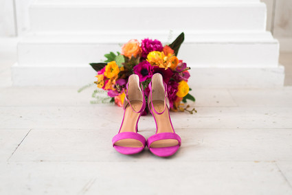 Pink wedding shoes