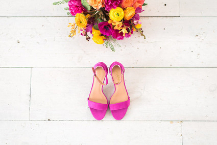 Pink wedding shoes