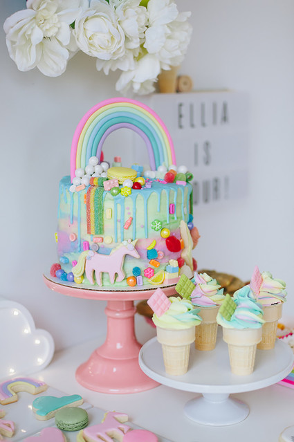 Rainbow birthday cake