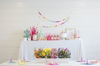 Spring floral unicorn birthday party Inspiration