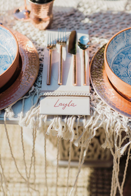 Copper place setting