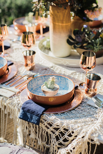 Copper place setting