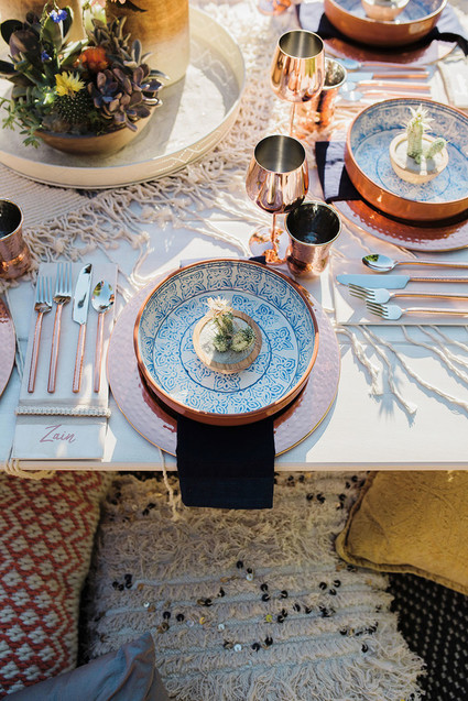 Copper place setting