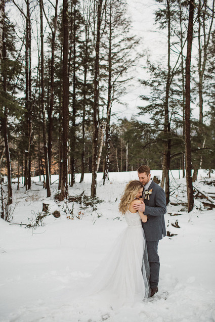 Winter wedding portrait