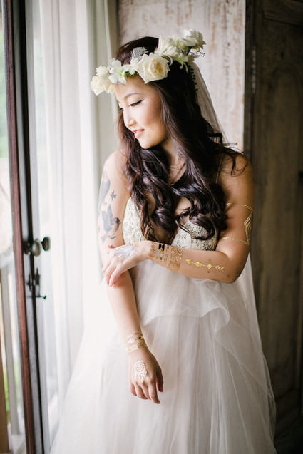 White flower crown