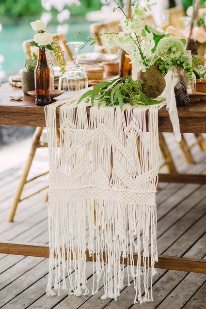Macrame table runner