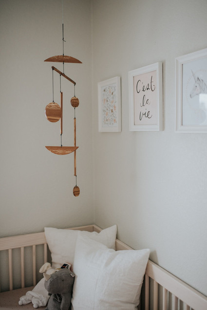 moody modern girl's nursery Inspiration