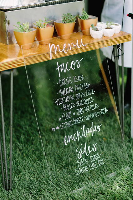 Acrylic menu