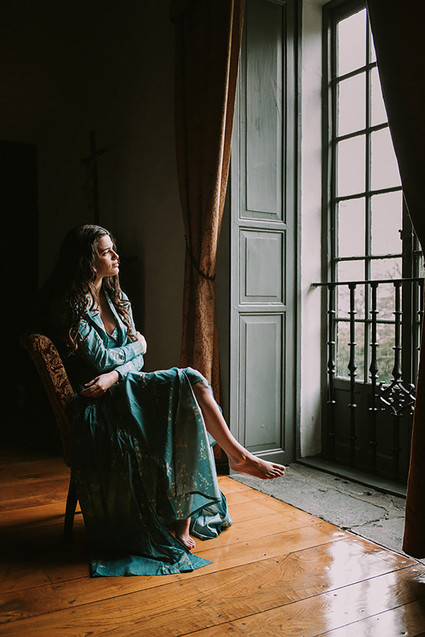 Moody bride portrait