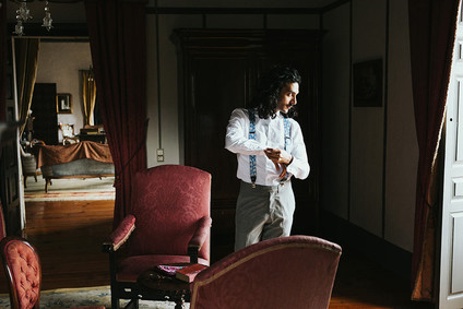 Groom getting ready portrait