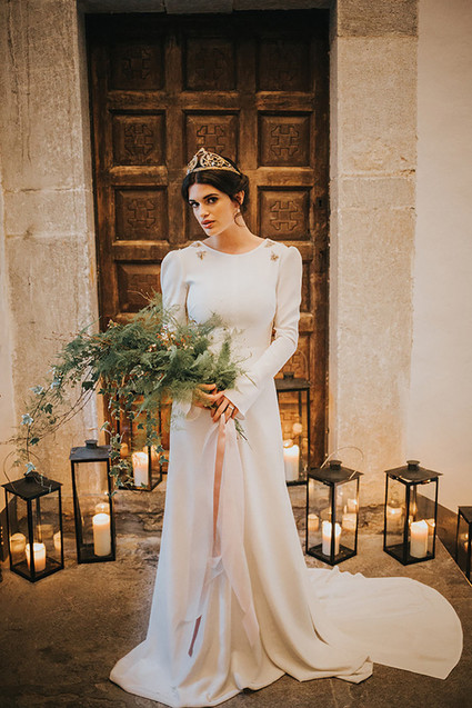 Moody bridal portrait