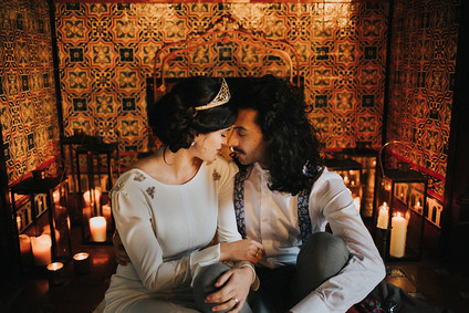 Moody wedding portrait