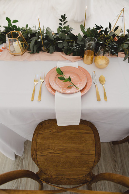 Peach place setting