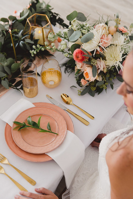 Peach place setting