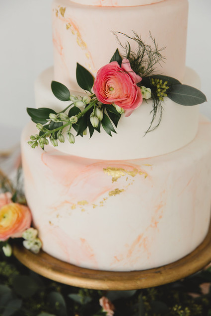Peach wedding cake