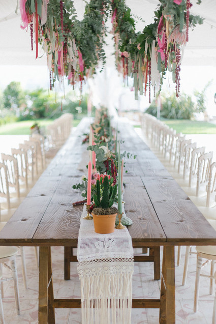 Macrame table runner