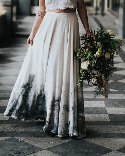 Dip dyed wedding skirt