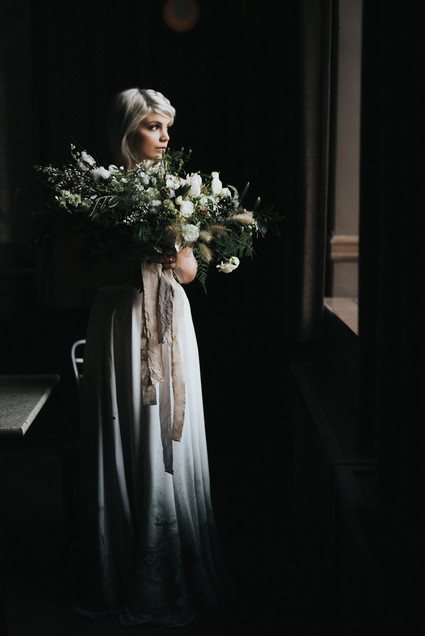 Moody bridal portrait