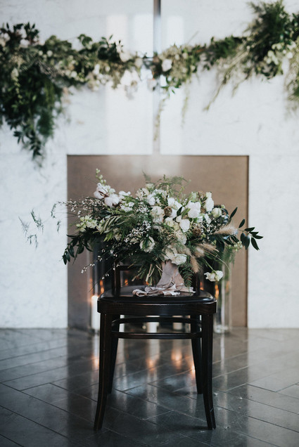 Green and white bridal bouquet