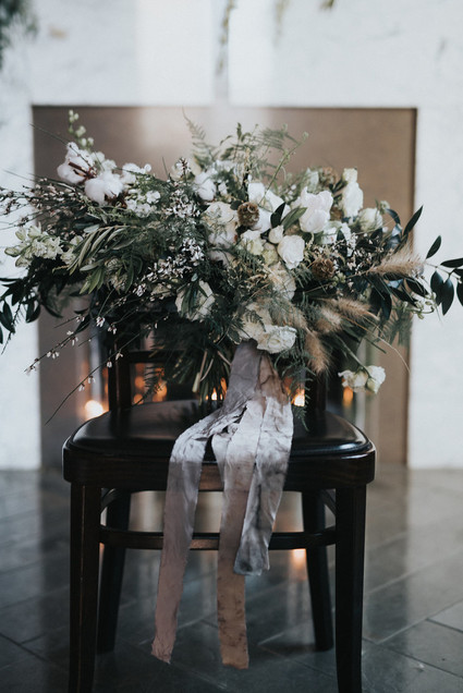 Green and white bridal bouquet