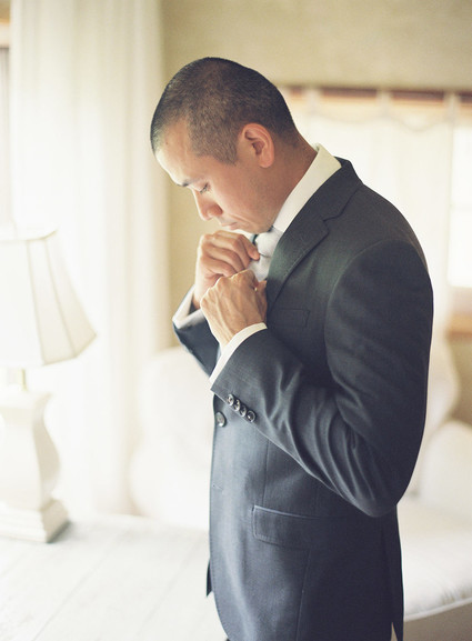 Groom getting ready
